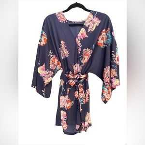Kimono style floral romper